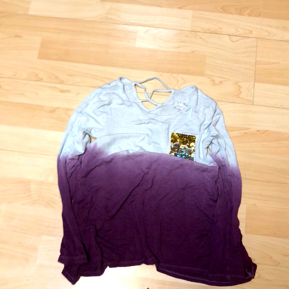 Justice purple and white long sleeve